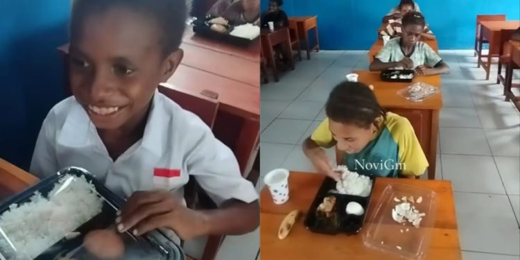 Siswa SD di Papua Makan MBG, Warganet: Ini Alasan Harus Lanjut!