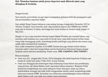 Surat Terbuka untuk Presiden RI Tolong Bebaskan Anak Saya di Yordania